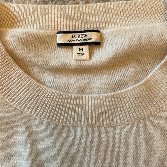 J. Crew Cream Cashmere Crewneck Sweater - Picture 3 of 4